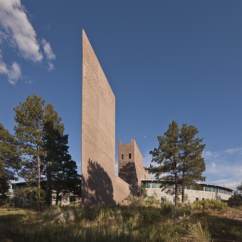 Mesa Public Library building from the back.